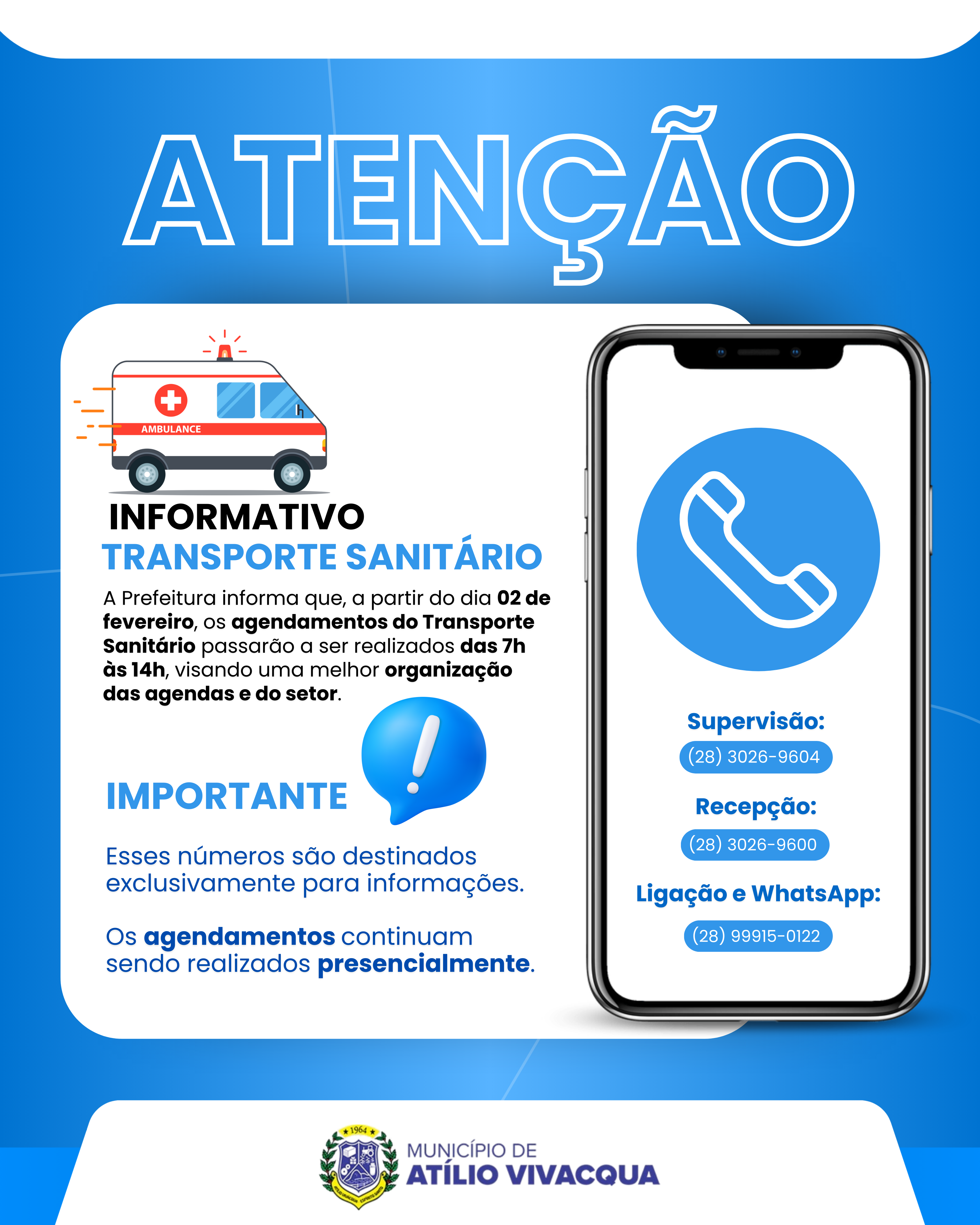 INFORMATIVO – TRANSPORTE SANITÁRIO